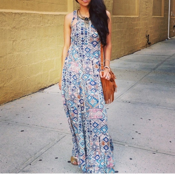 Tribal Print Maxi Bohemian Dress Size S - Picture 2 of 13